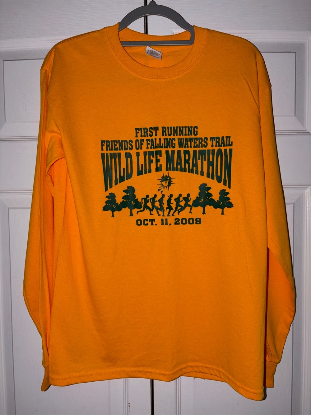 Gildan Bright Orange Wild Life Marathon Long-Sleeve Shirt